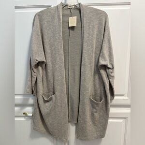 DONNI. Light Gray Long Duster Pocket Cardigan Women’s One Size Fits All NWT